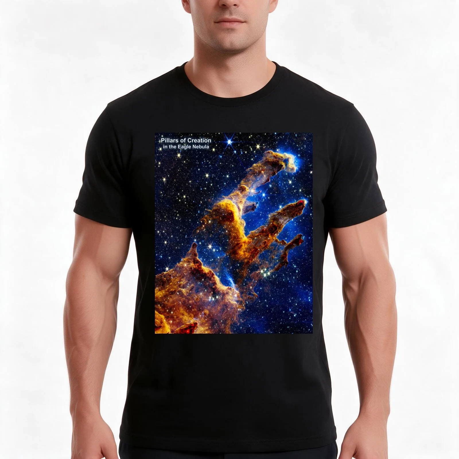 Pillars of Creation (Eagle Nebula) T-Shirt Summer Casual Cotton Tee Oversized Streetwear Tops Vintage Graphic Print