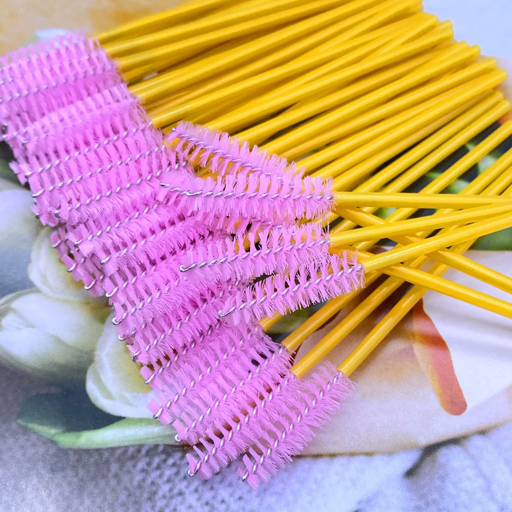 Zanse 500 قطعة من عصي الماسكارا للاستعمال مرة واحدة، فرشاة رموش Spoolies لتمديد رموش العين، وفرش المكياج، أداة مكياج