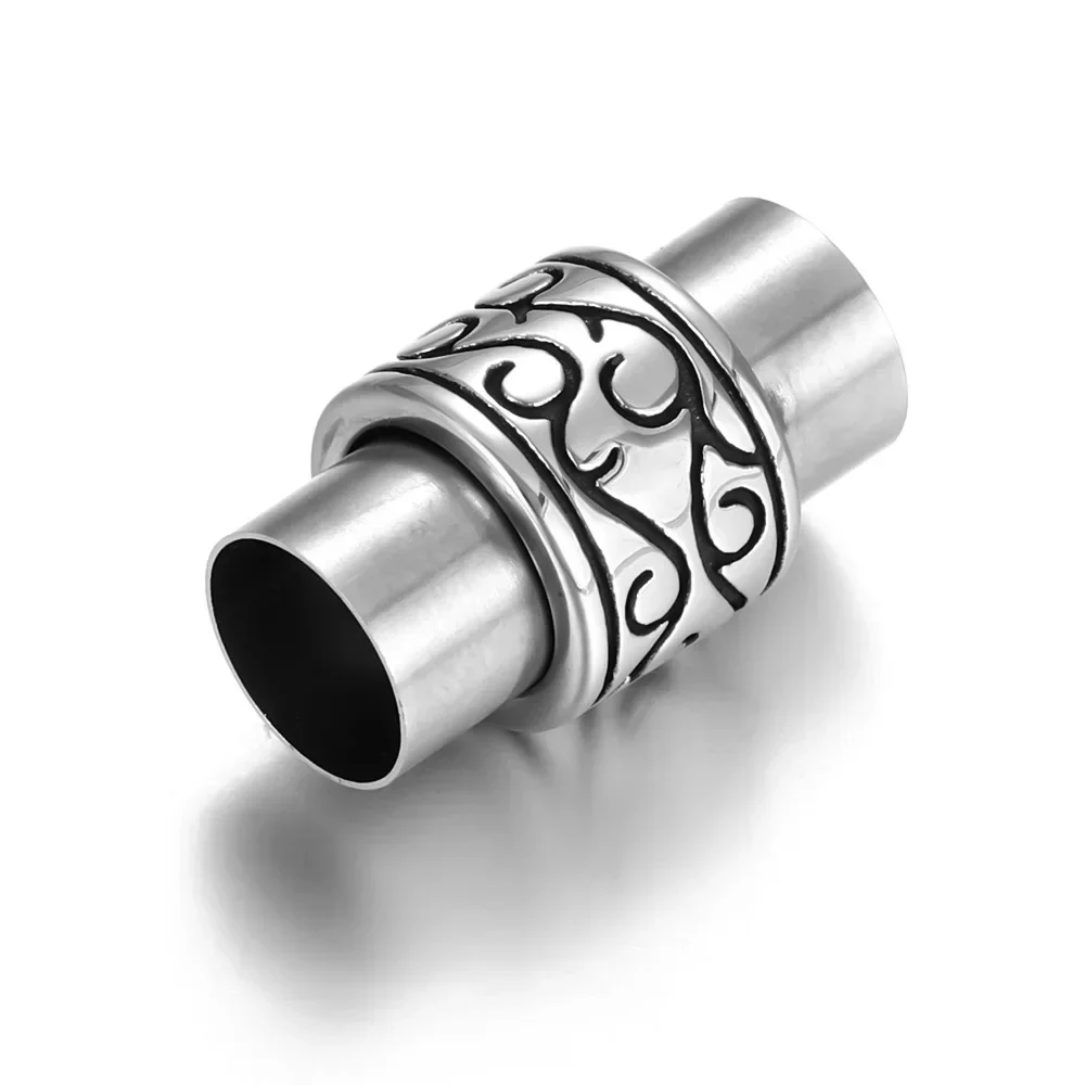 Foro di chiusura magnetica in acciaio inossidabile Cavo in pelle da 8 mm Chiusura con magnete Fibbia Bracciale fai da te Forniture Componenti per la