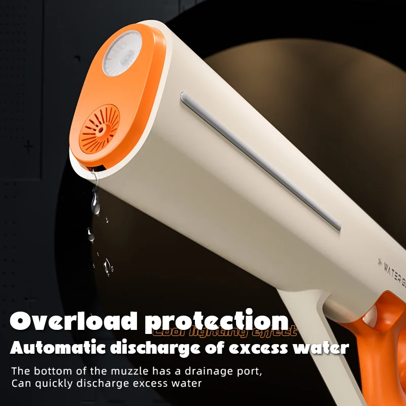 Pistola de água automática super poderosa, brinquedo com absorção de água led, spray de alta pressão, brinquedos de piscina para crianças, meninos, presente