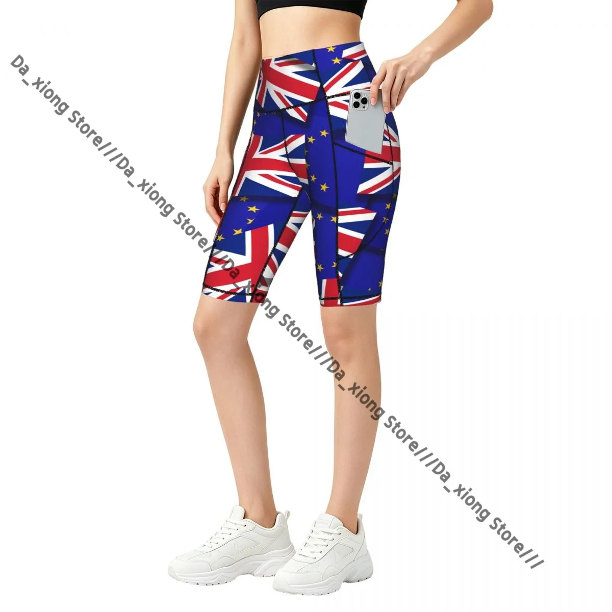 Flag Of The United Kingdom High Elastic Yoga Outdoor Sports Jogging Shorts