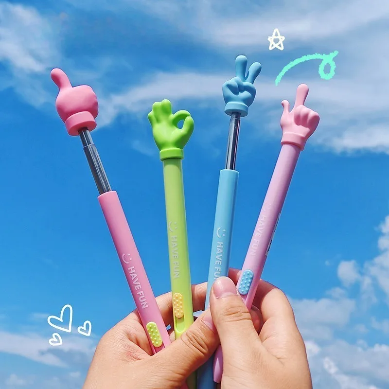 

Retractable finger pen finger reading stick reading finger telescopic point reading stick ballpoint pen