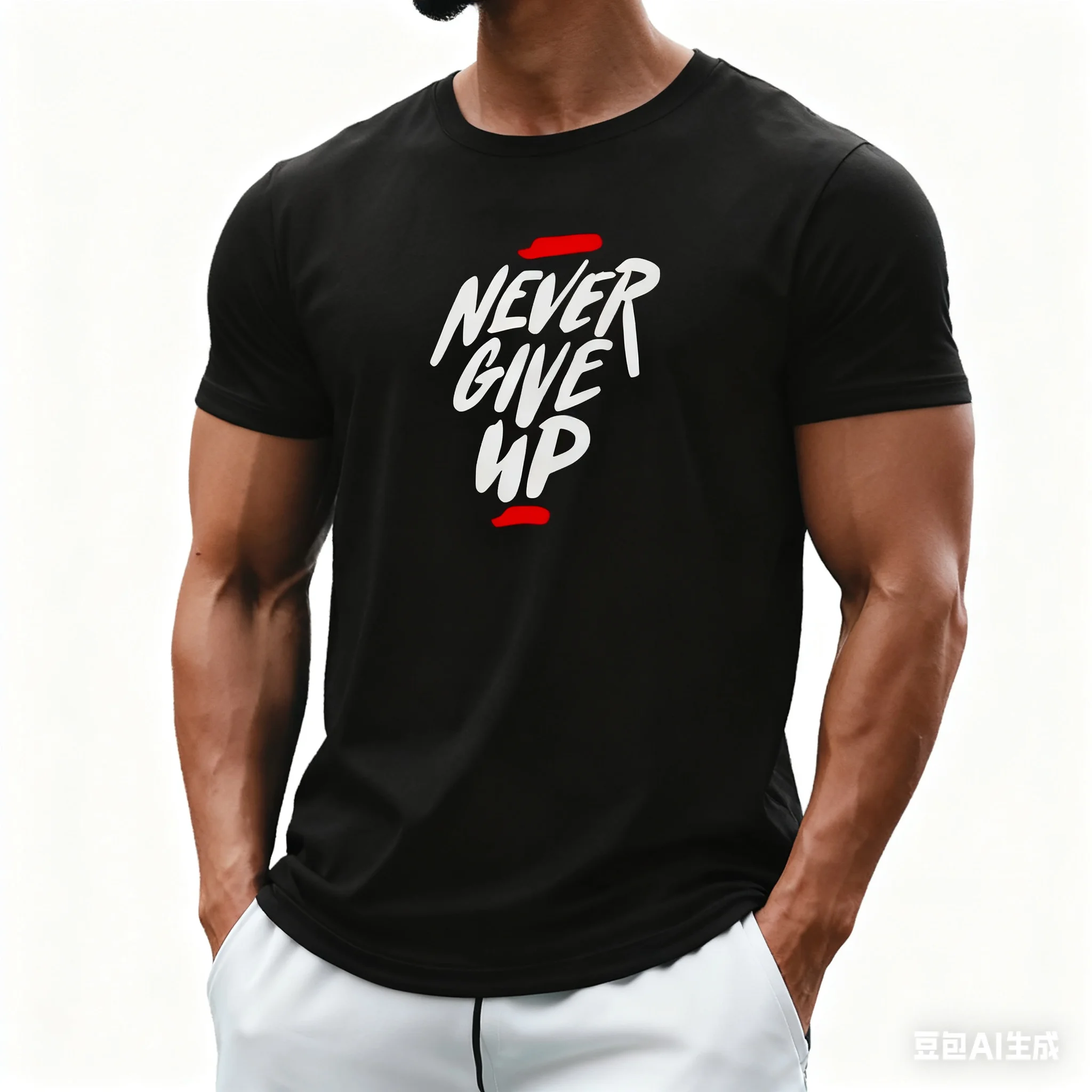 

Never give up t shirts Summer Men's fitness T-shirt Gym round-neck T-shirt 3D quick-dry sports t shirt for man ventilat clothing
