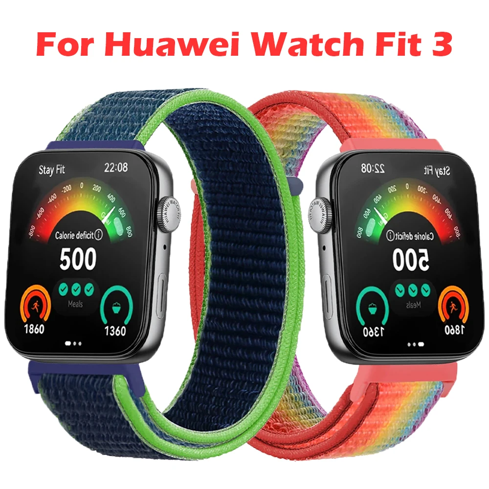 Colorful Nylon Loop Band For Huawei Watch Fit 3 Slim Sport Bracelet Strap For Huawei Fit 3 Watchband Replaceable Correa Accssory