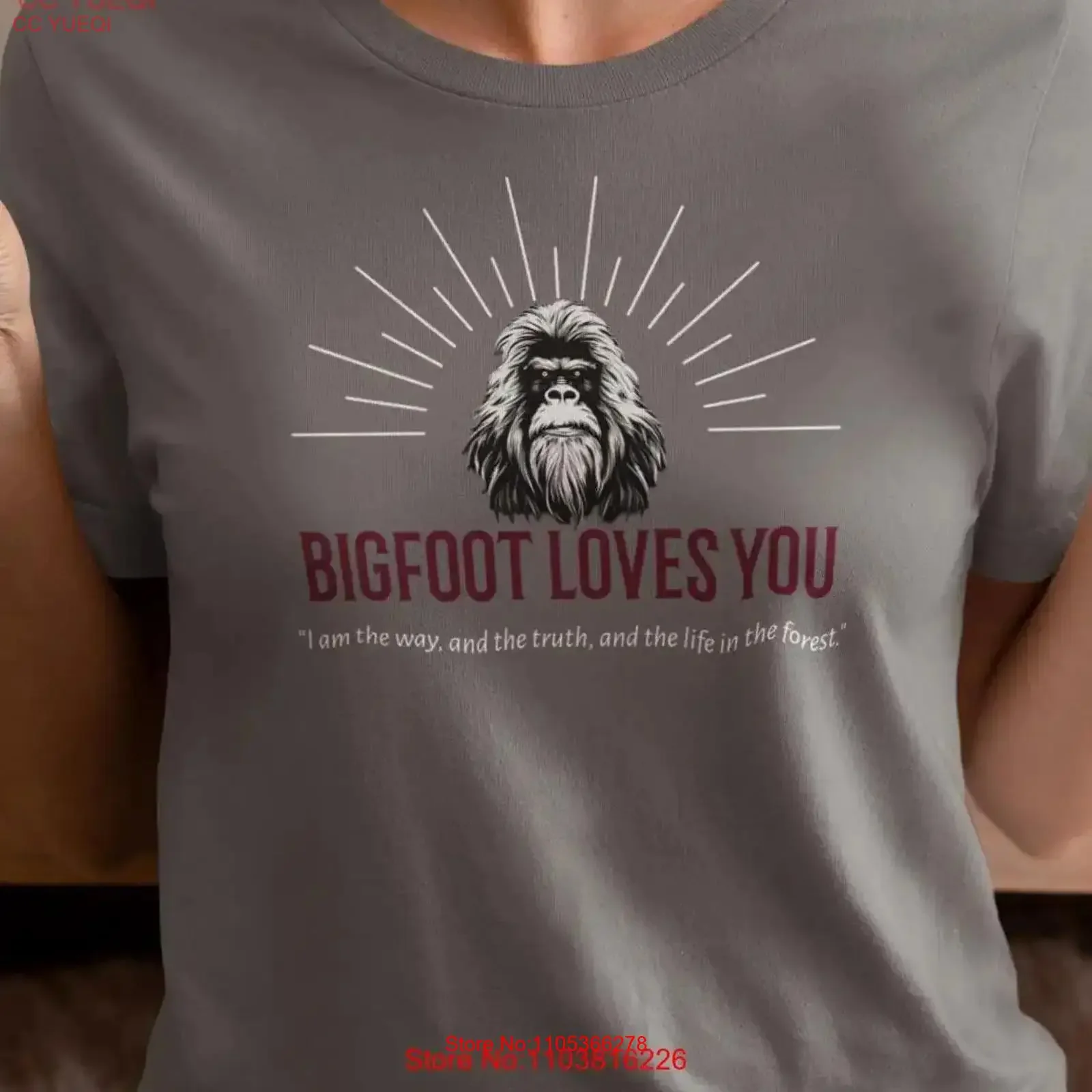 T-shirt « Bigfoot t'aime » – Je suis la voie et la vérité de la vie en forêt – Drôle, Sasquatch, Amoureux de la nature, vintage, délavé, extensible