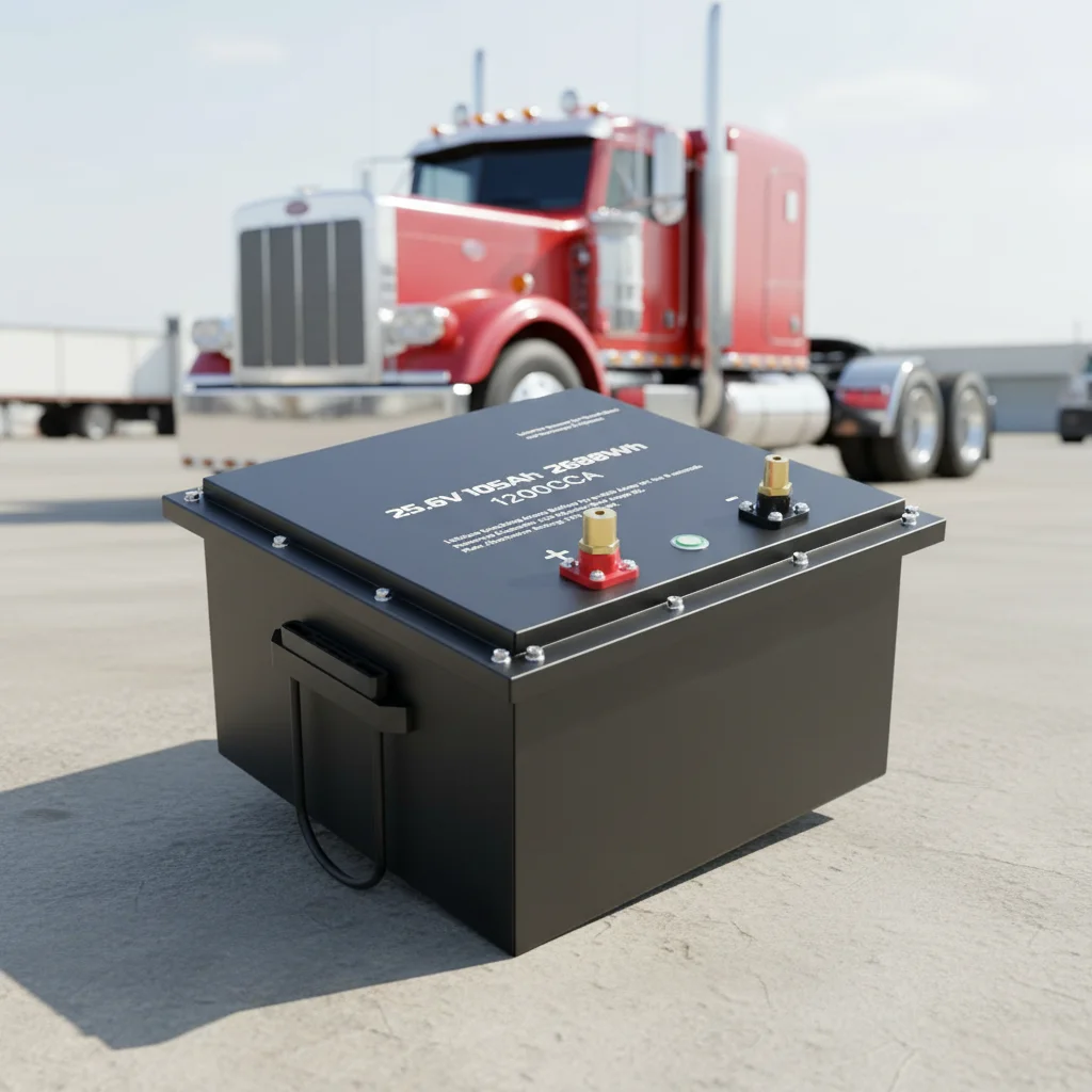 24V 105Ah LiFePO4 Truck Starting Battery With Smart Monitoring, Enhanced Safety, Vibration Resistance, Customizable Design