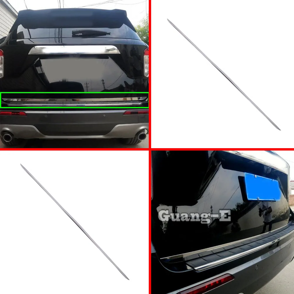 

Car Cover Stainless Steel Rear Door Bottom Tailgate Frame Plate Trim Stick Trunk For Ford Explorer U625 2019 2020 2021 2022 2023
