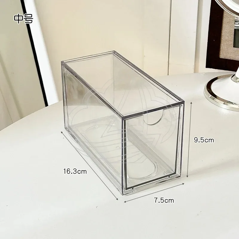 Acrylic Transparent Desktop Cosmetic Organizer Large Dust-proof Makeup Storage Box with Drawer