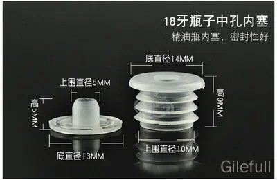 100PCS 18mm Inner Plug  Various Plastic Plug for 5ml10ml15ml20ml30ml50ml100ml Essential Oil Bottles, Inner Cover for 18mm Bottle