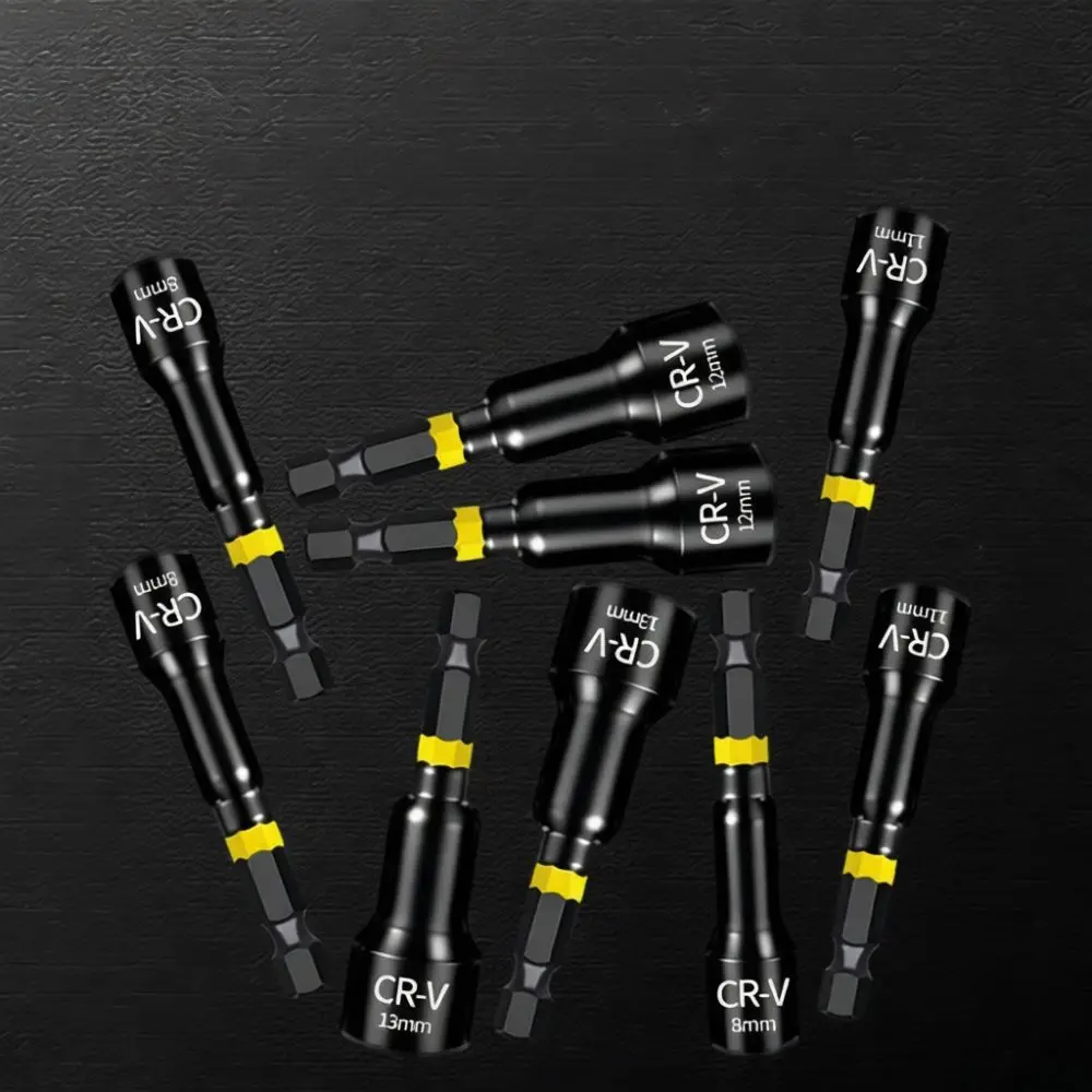 Magnetic Impact Socket Hex Shank Driver Bit For Electric Drill 6mm To 19mm Nut Setter Power Fastener Hardware Tool