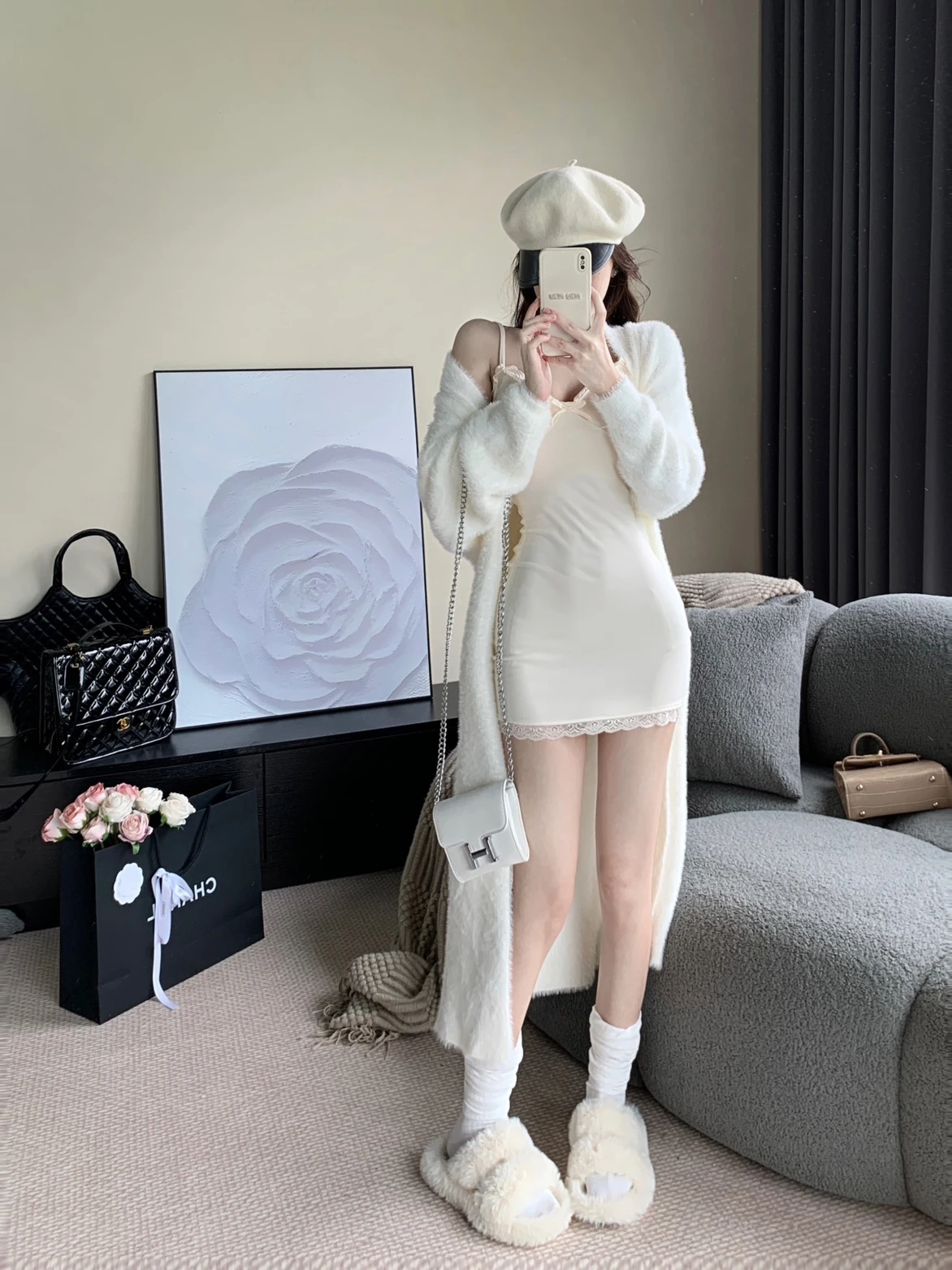 

Женский длинный вязаный кардиган Beloved Pure Desire, осенний, повседневный, из мягкого норкового вельвета, в стиле «ленивый шик»