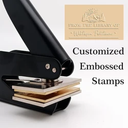 Embosser Stamp Customized Private Logo Customization Library Book Invitation Wedding Embossing Stamp Company Rectangular