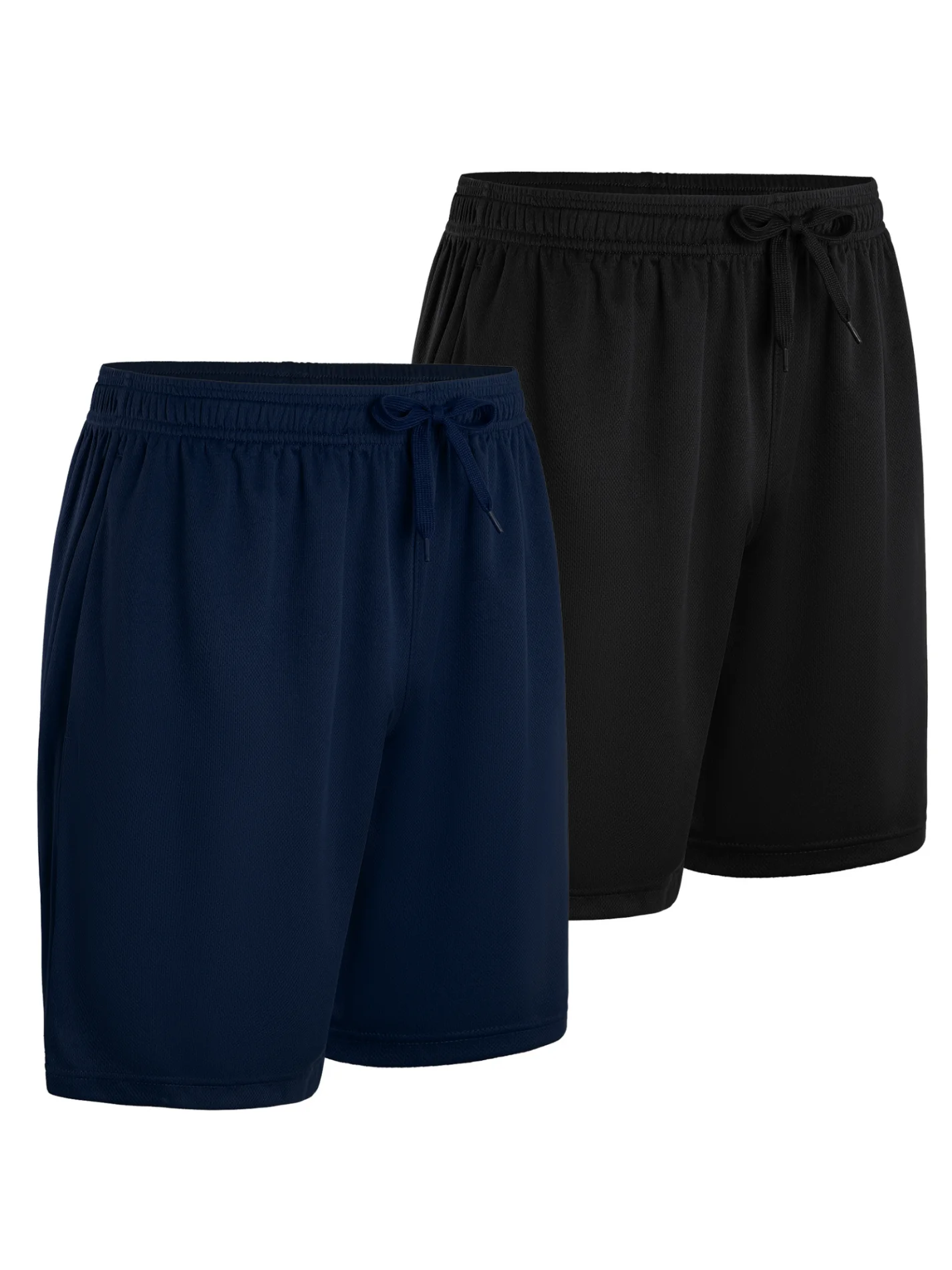 2-teilige Herren-Sportshorts aus Polyester, schnell trocknend, geeignet für Sport und Fitness, Laufshorts