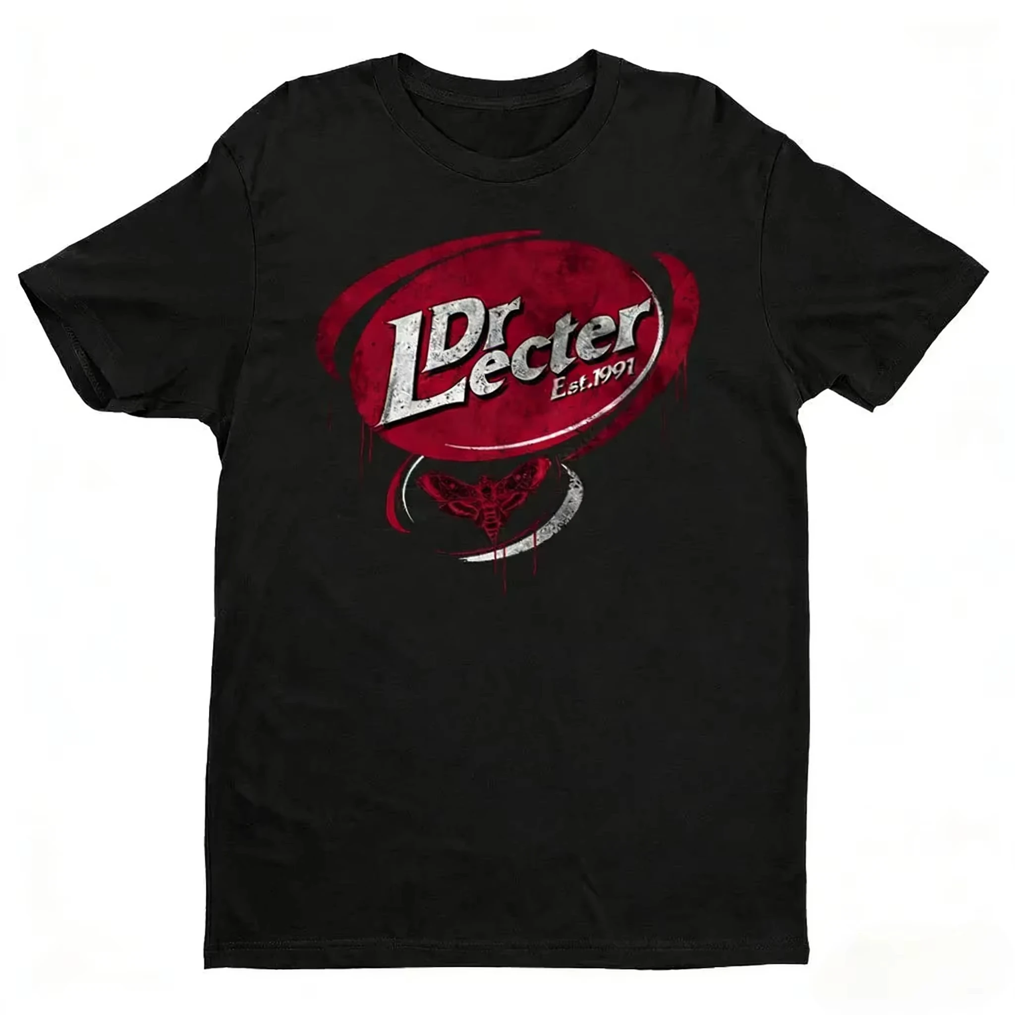 DR. LECTER Tshirt Hannibal Series Shirt Pepper Drink Red Logo Dragon Movie T-shirt Men Women Summer Casual Cotton Short Slevees