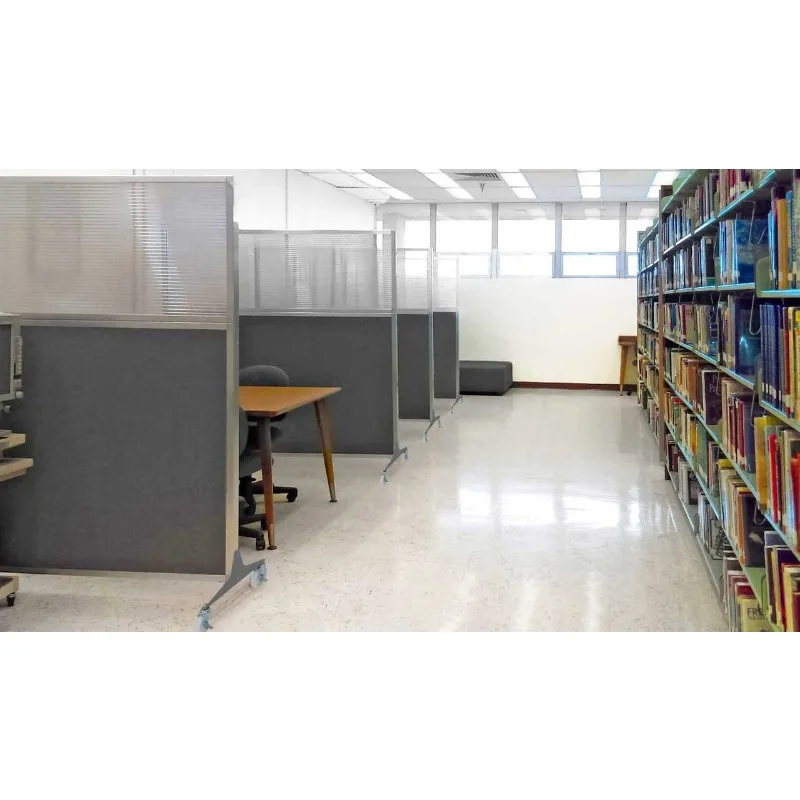Hush Screen Portable Room Divider,Workstation Wall Divider,Freestanding Privacy Hush Panels,Clear Fluted, Customized