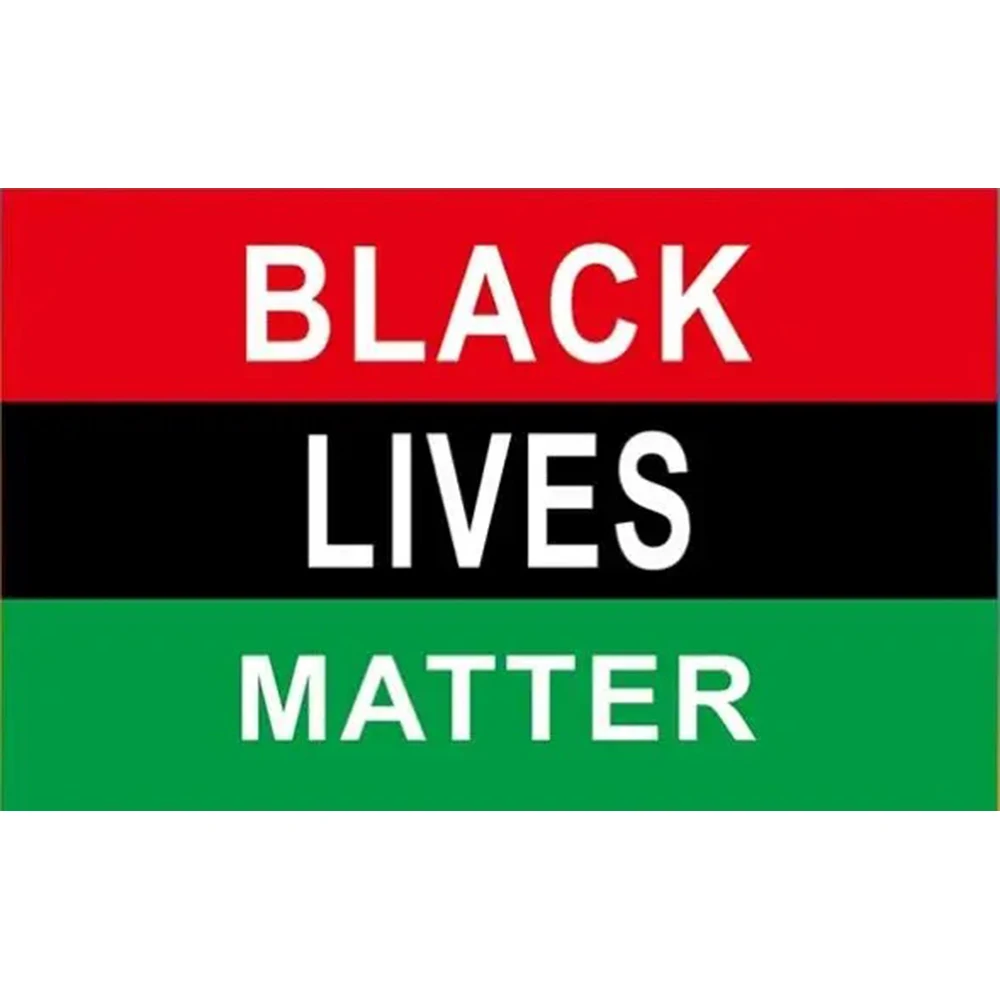 BLACK LIVES MATTER three colors red black green flags banners customized