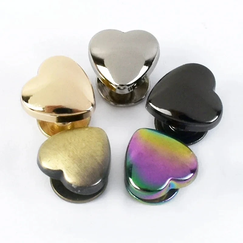 

20Pcs Meetee 8-14mm Handbag Rivet Screw Nail Buckle Bag Heart Studs Clasp Snap Hook Leather Craft Decoration Button Accessories