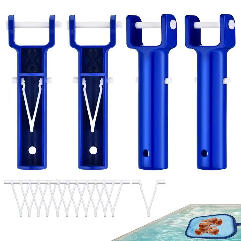 Pool Pole Clips 12Pcs Pool Brush Clip V-Shaped Pool Brush Clip Pool Hooks Easy To Install Pool Accessories Tools Pin Spring