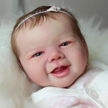 21 inch unpainted reborn doll kit Emmy sweet baby smile face lifelike soft touch unfinished doll parts body