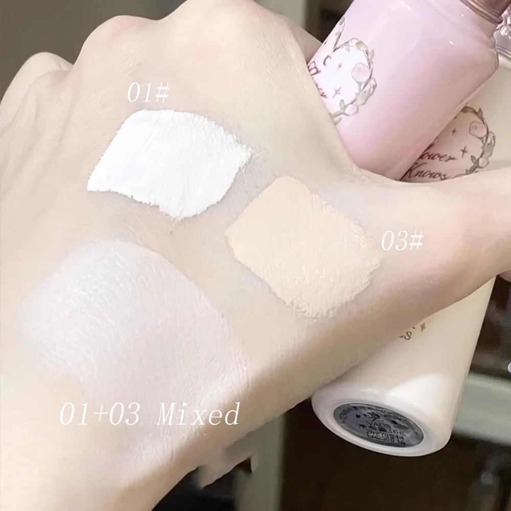 Hellrosa Aufhellender Concealer Flüssig Matt Wasserfest Abdeckt Flecken Akne Hautton-Korrektor Gesichtskontur Gemischte Basis-Make-up-Basis – Detail 6