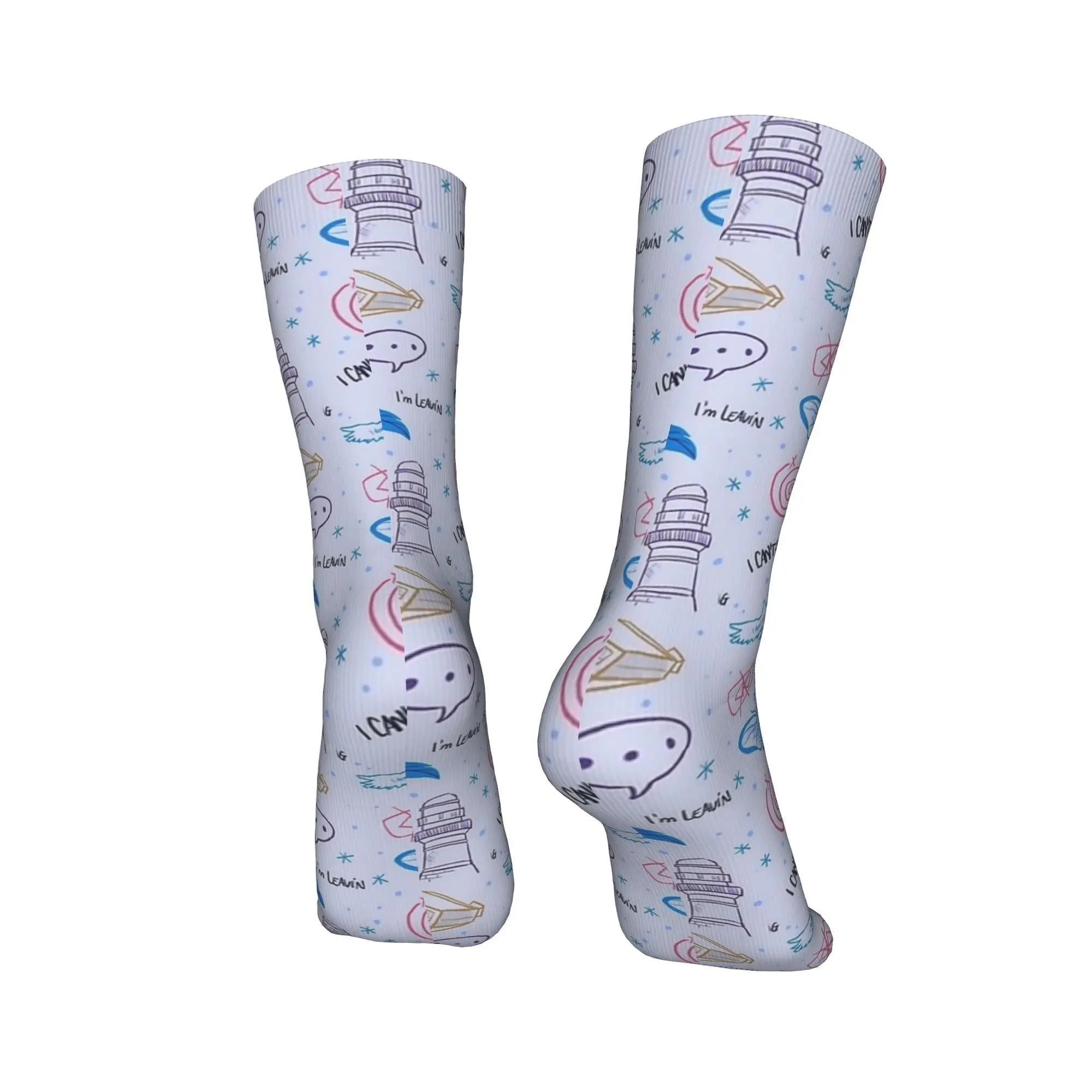 Casal meias a vida é estranha símbolos padrão meias inverno casual qualidade meias design skate meias antiderrapantes