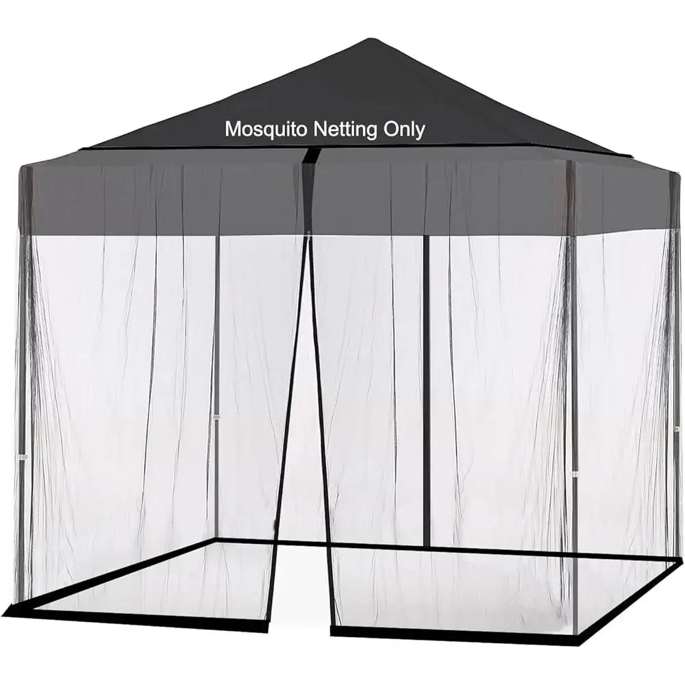 Adjustable Mosquito Netting Patio Umbrellas Double Zipper Door Windproof Design Durable Polyester Mesh 10x10 Outdoor Insect