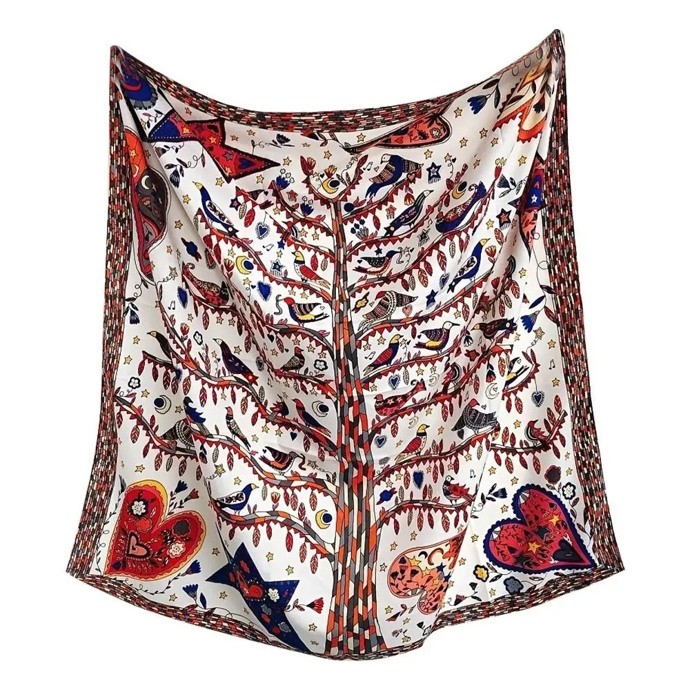 الصيف الفاخرة طباعة وشاح مربع 90*90 سنتيمتر شالات الساتان وشاح حريري بسيط أنيق