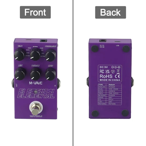 Imagen 2 del producto Pedal de retardo digital elemental M-VAVE, 9 efectos de amplificador vintage, EQ de 3 bandas y diseño True Bypass