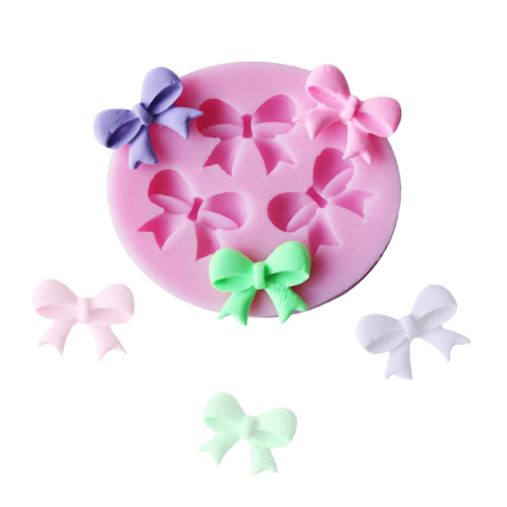 New DIY 3D Cake Decorating Bowknot Shaped Fondant Sugar Cake Silicone Mold Art Tools view 2