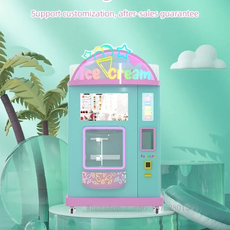 28L/H Self Serve Fully Automatic Soft Ice Cream Machine Vending Machine 15S For Supermarket Shopping