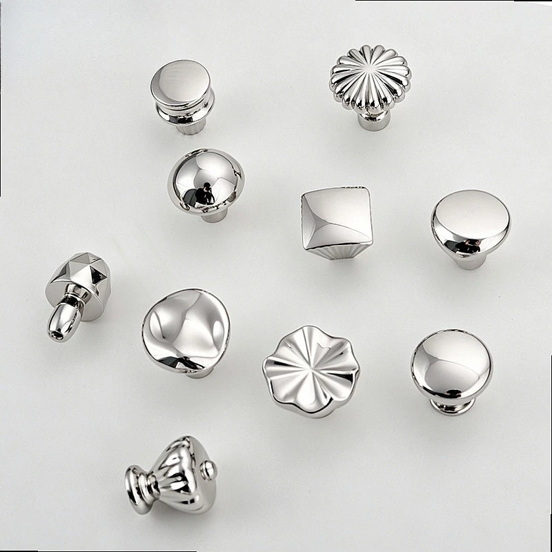Factory Direct Single Hole Zinc Alloy Titanium Silver Cabinet Drawer Handle for Wardrobe Door