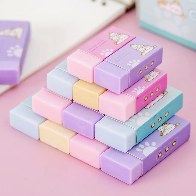 36Pcs Wholesale Cute Macaron Cube Student Eraser, Student Prize Reward Gift Gift