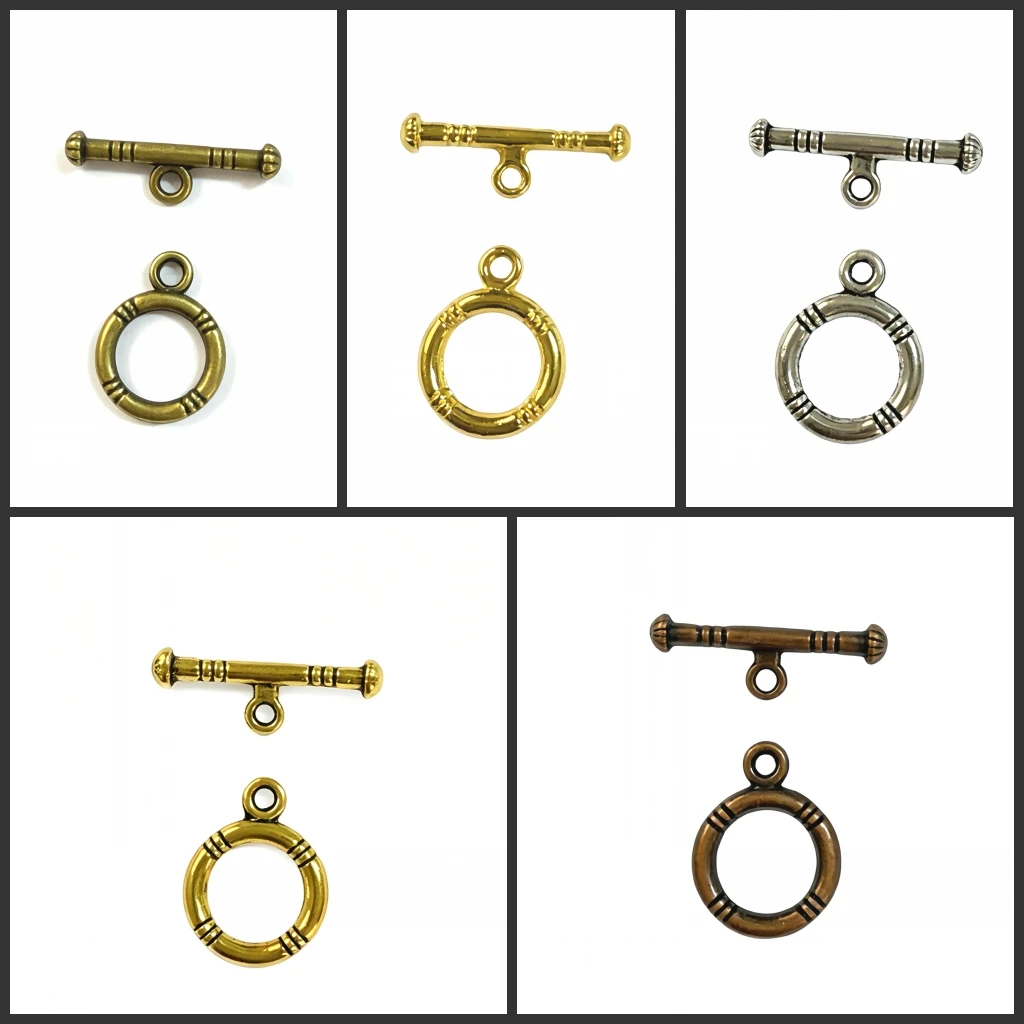 10sets 12mm,loop:1.2mm,bar:20mm round toggle clasps H0412 H0411