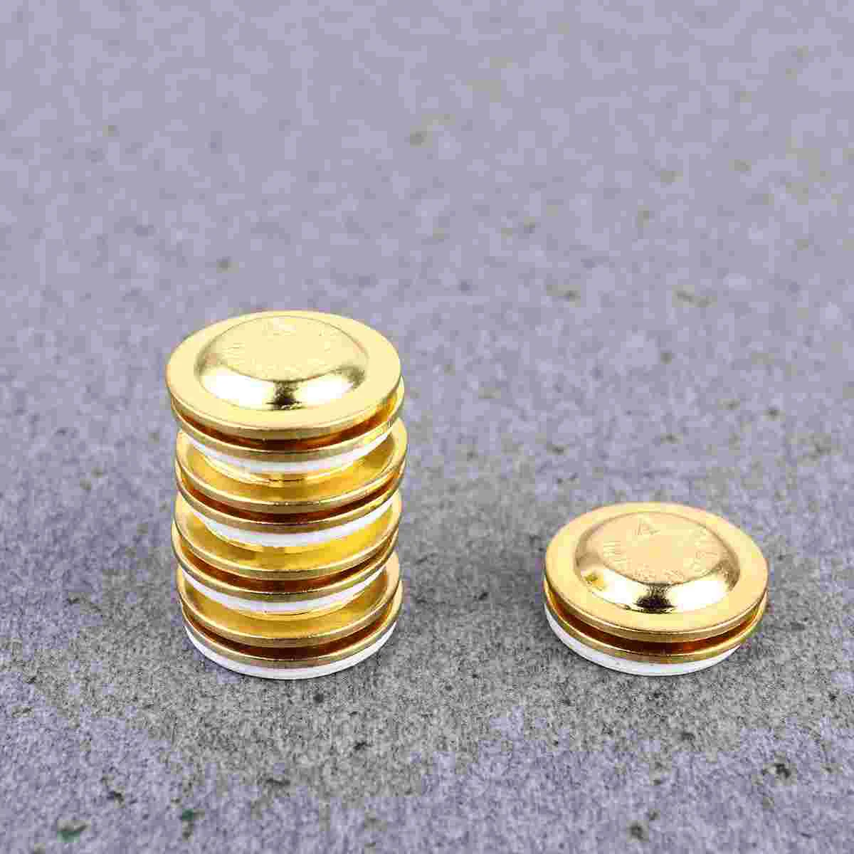 30 Pcs Round Gold Pin Badge Brooch Magnetic Scarf Buckle Purse Snap Clasps Golden Alloy Buttons