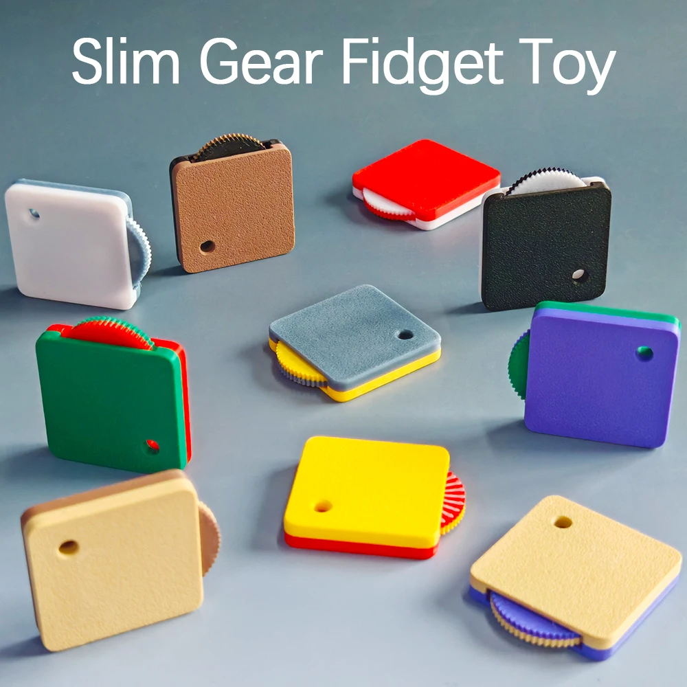 3D Printed Slim Gear Fidget Toy Pop Fidget Toy Wheel Gear Toy for Stress and Anxiety Relaxing Portable Fingertip Toys