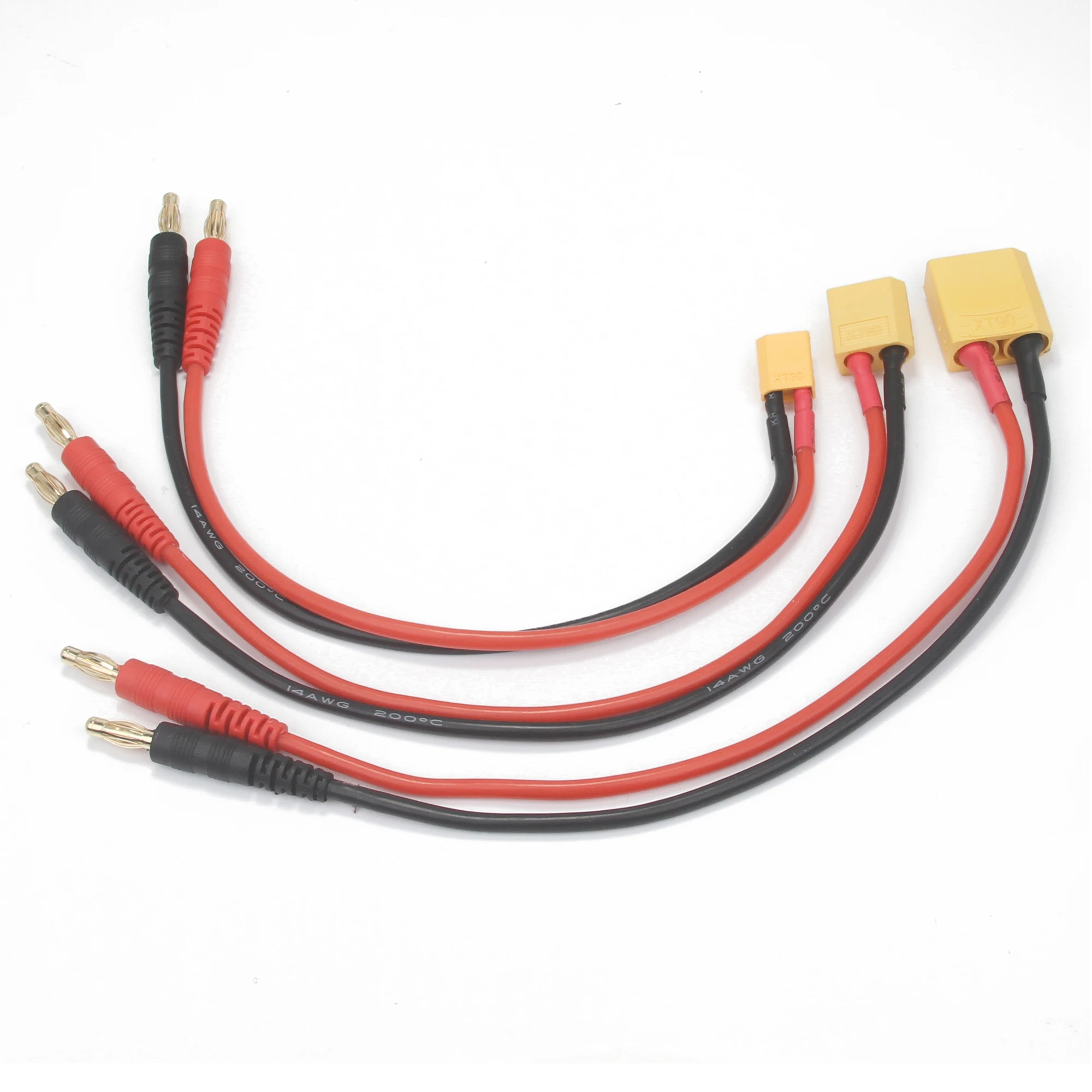 RC Multi Battery Charger Adapter Converter Cable T XT30 XT60 XT90 Plug to 4.0mm Banana/Alligator Clips Plug for IMAX B6AC RC Car