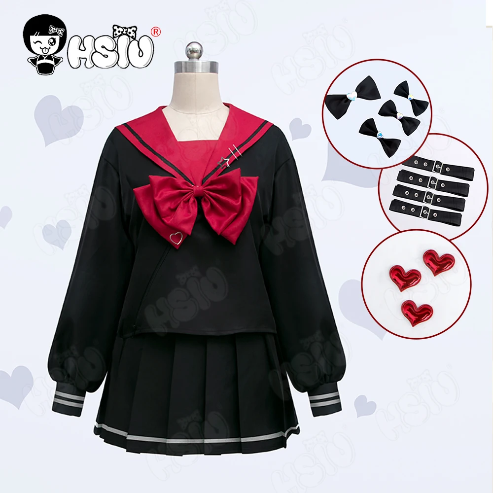 Needy girl overdose Darkness Cosplay Costume Game needy girl overdose Cosplay HSIU Darkness Black school uniform skirt