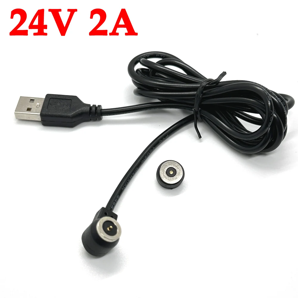 1 sets USB Open DC Magnet Spring-Loaded Pogo Pin Connector Fast Charging Magnetic Cable 24V 2A Power Cord 1.5 Meter Lamp