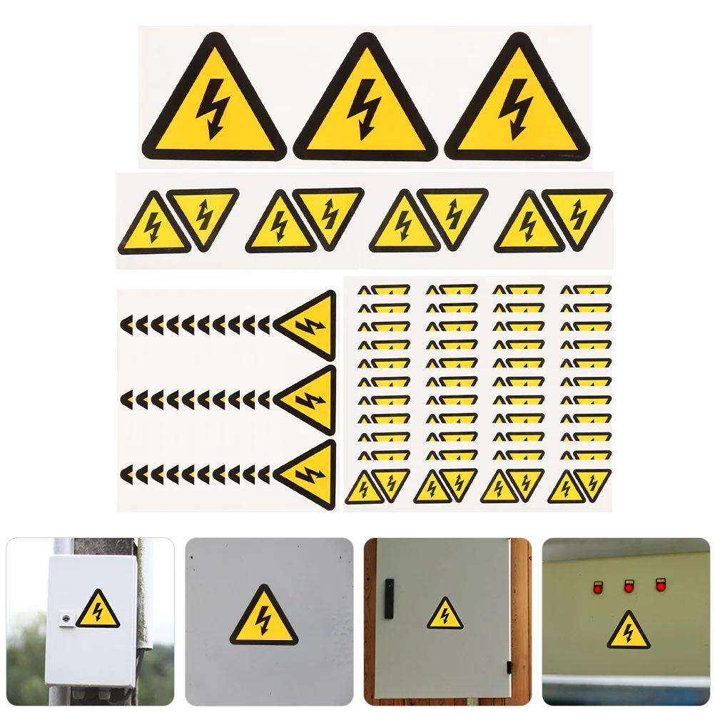 Painel elétrico adesivos, Choques sinal decalque, Etiqueta elétrica, 24 pcs