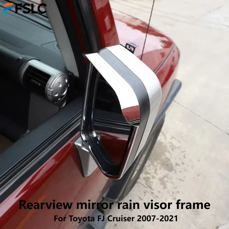 

⭐Genuine⭐ ABS Mirror Rain Guards for Toyota FJ Cruiser 2007-2021 Black Silver Exterior Door Mirror Eyebrows Car Accessories
