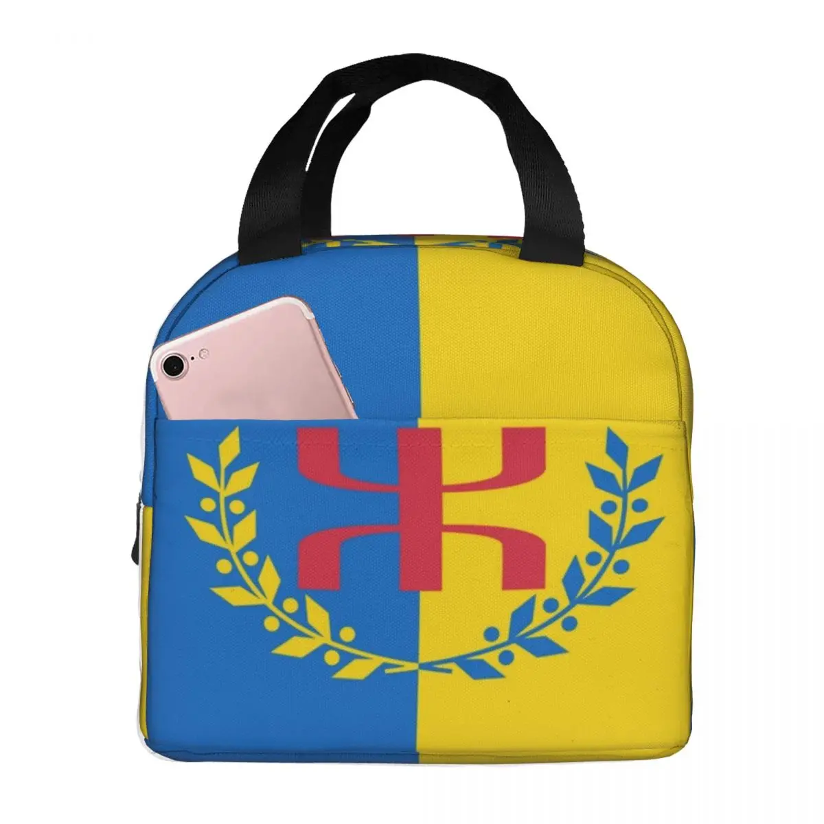 Amazigh Flag Insulated Lunch Bags for Women Berber Amazir Imazighen Resuable Thermal Cooler Food Lunch Box Camping Travel