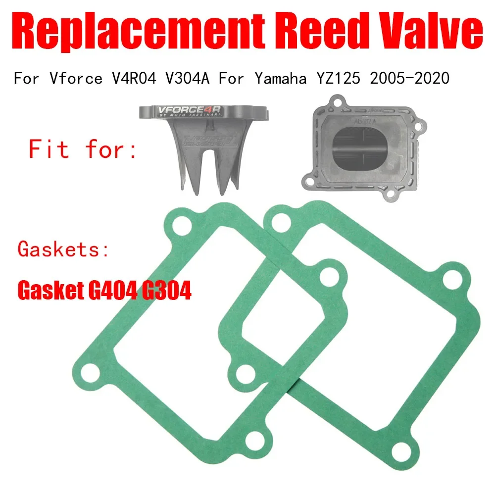 2PCS Gasket G404 G304 Replacement Reed Valve Fit for Vforce V4R04 V304A For Yamaha YZ125 2005-2020