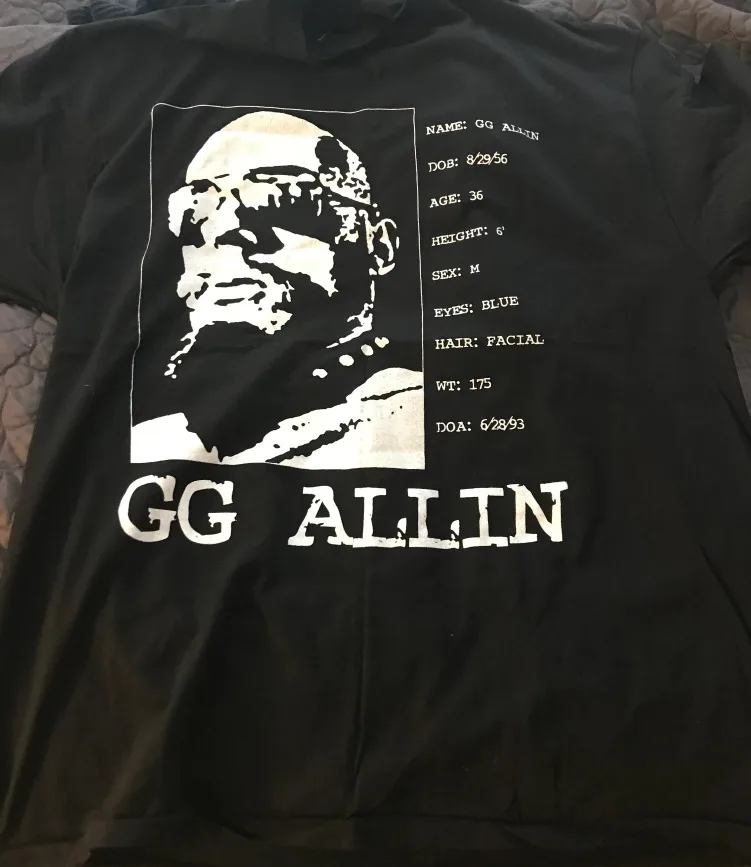 

Винтажная Футболка All About GG Allin с коротким рукавом черная унисекс S-234XL CC1076