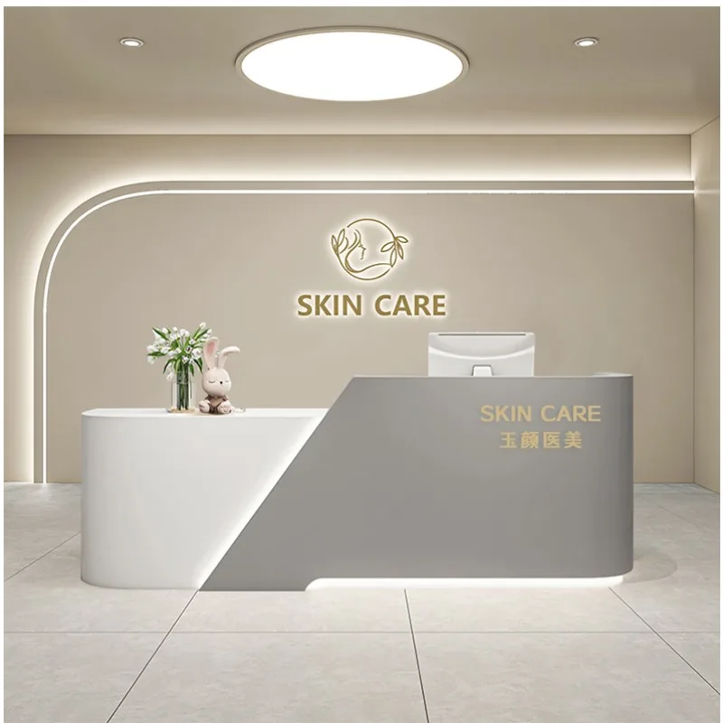 Checkout Front Desk Reception Counter Modern Classic L Shaped Reception Desks Beauty Salon Mostrador Recepcion Office Furniture