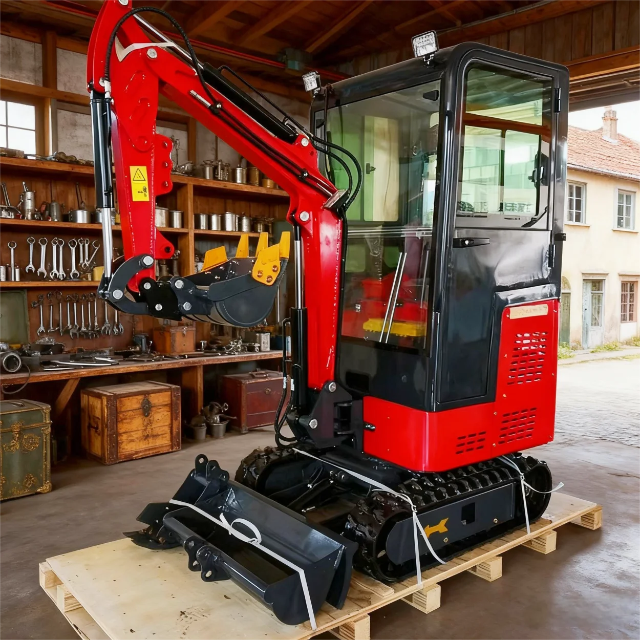 حفارة صغيرة مدمجة 1.2 طن مناسبة للمزارع العائلية والحدائق محرك ديزل مخصص حفار صغير متين وموثوق