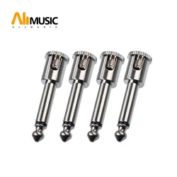 4Pcs/Lot DIY Straight Audio Solderless 6.35 Mono Jack Solder Free Jack Guitar Connector Chrome