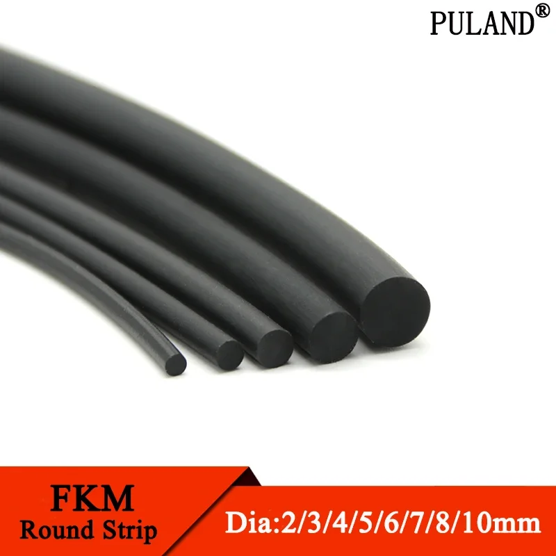 1M Fluor Rubber Effen Strip Diameter 2,3,4,5,6,7,8,10,12,15,2.5,3.5,4.5 Mm O-Ring Bar Afdichting Niet Schuimende Zwart