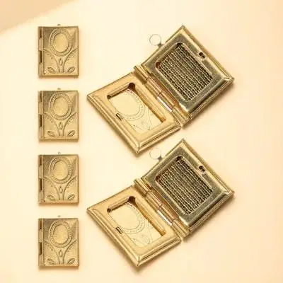 10 قطعة النحاس المنجد قلادة جالبة للحظ كتاب على شكل المناجد الصورة ل أساور صنع المجوهرات DIY بها بنفسك صندوق صور المعلقات الحرفية أطقم #6