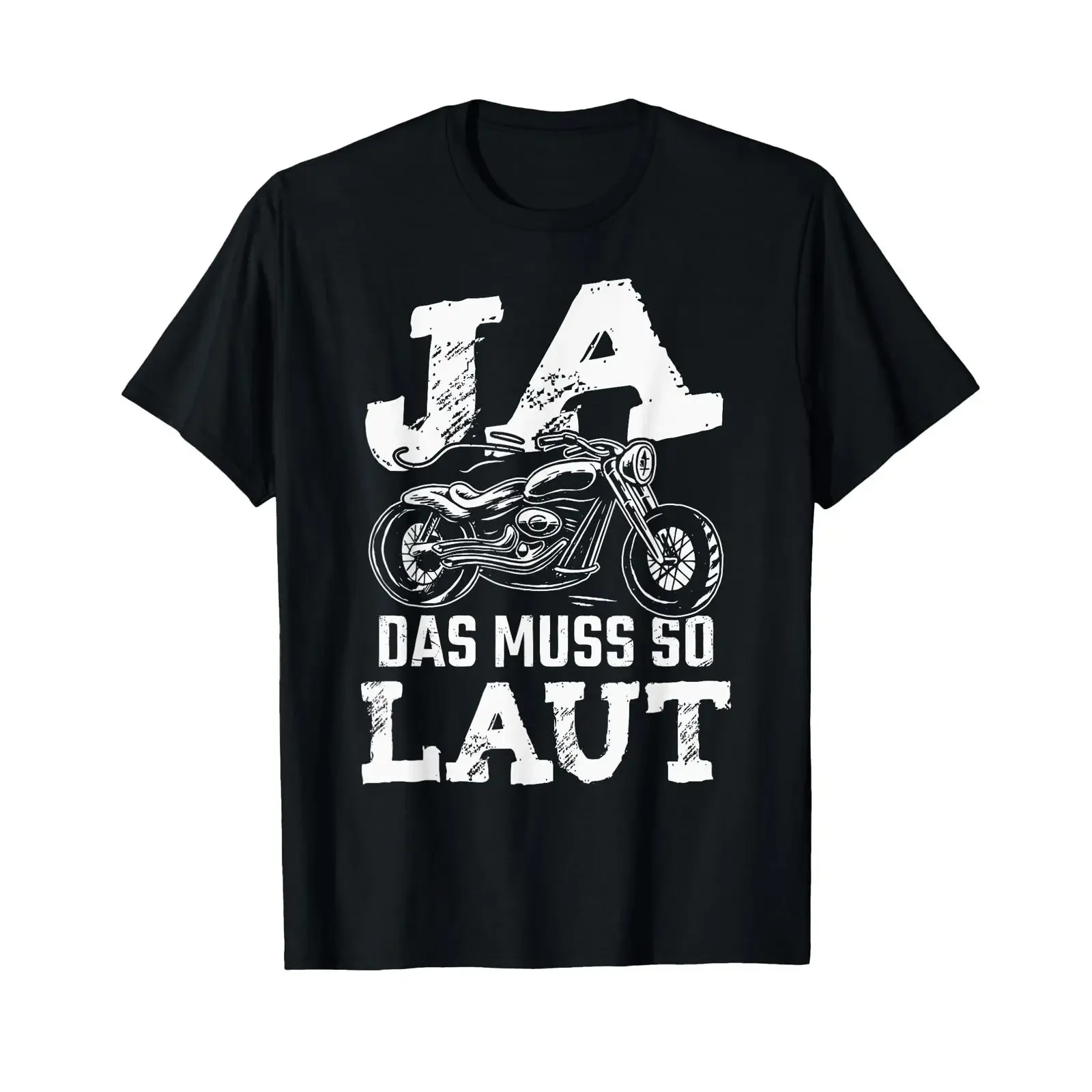 Ja das muss so laut Chopper Motorrad T Shirt vintage Washed Stretched designer clothes Soft Casual Versatile Stylish streetwear