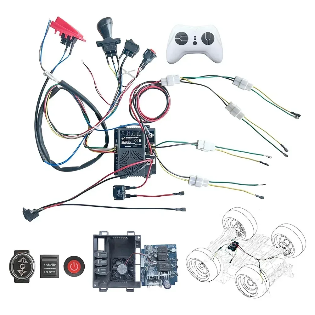 24V DIY Children's Electric Car Modification Kit Wiring Harness Kit With 2.4GHz Switch Control Box Bluetooths Controller Tools